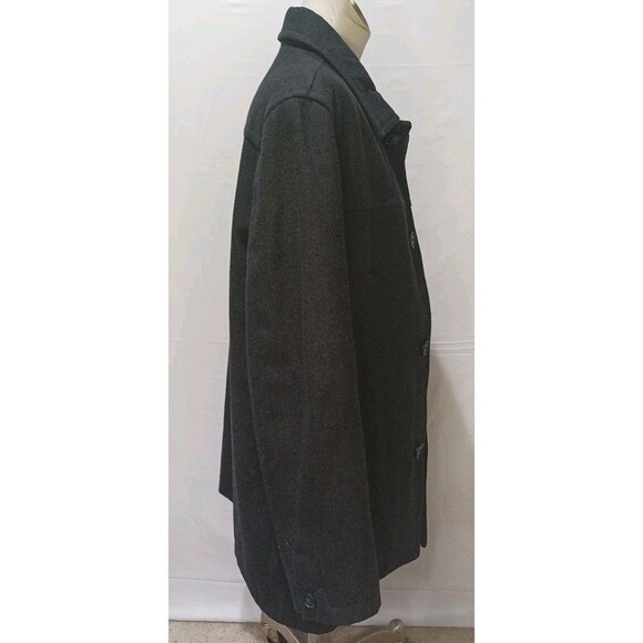 Merona Mens Black Wool Peacoat Jacket Winter Coat Large - Picture 4 of 16